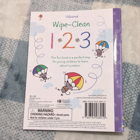 Usborne Mini Wipe Clean Book 1 2 3 - Picture 2 of 2
